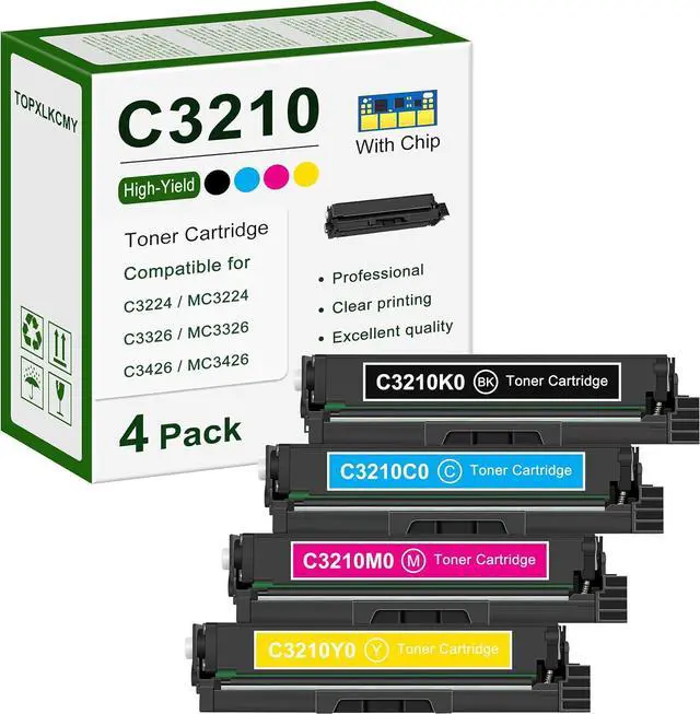 Main image of C3210K0, C3210C0, C3210M0, C3210Y0 High-Yield Toner Cartridge (4-Color, Black, Cyan, Magenta, Yellow) Replacement for Lexmark C3224, C3326, C3426, MC3224, MC3326, MC3426 Printer