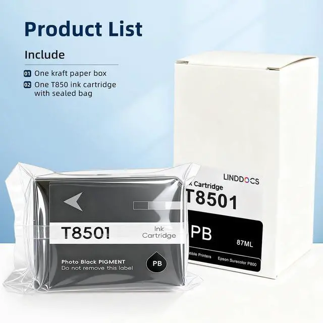 Alt view image 7 of 7 - T8506 T850600 Ink Cartridge High Yield Remanufactured T8506 Vivid Light Magenta UltraChrome HD Ink Replacement for Epn Surecolor P800 Printer (87ML, LM)