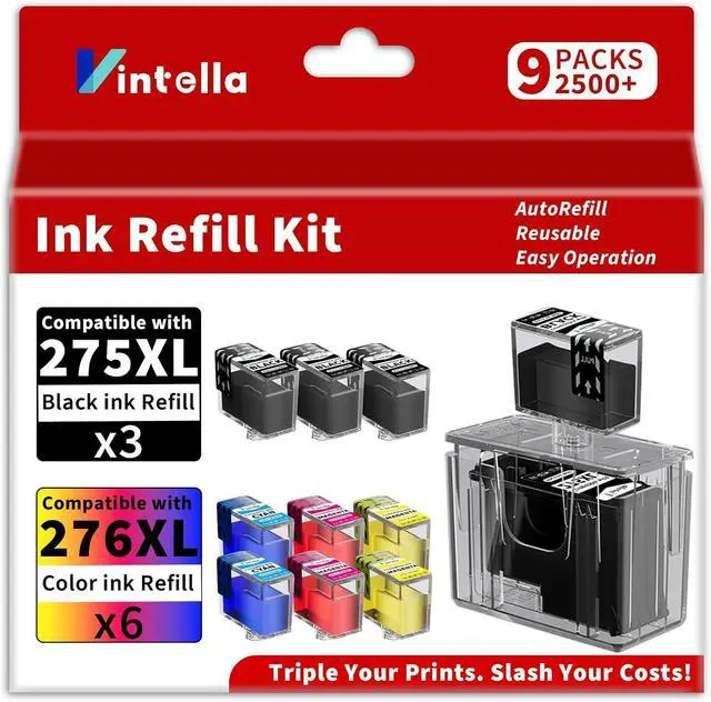 Main image of 275XL 276XL Ink Refill Kit for Canon 275 and 276 Ink Cartridges Compatible for Canon PIXMA TS3500 TS3520 TS3522 TS3700 TS3720 TS3722 TR4700 TR4720 (3BK/2C/2M/2Y, Ink Cartridges Not Included)