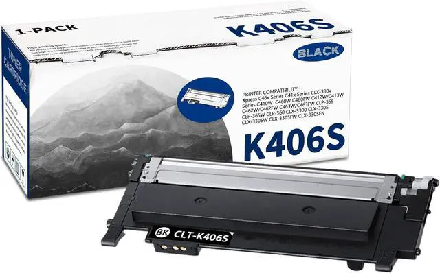 Main image of 1 PK K406S Black Toner Cartridge 2,500 Pages High-Yield Compatible, K406S, Replacement for Samsung Xpress C46x C41x CLX-330x C410W C460W C460FW C412W/C413W C462W/C462FW C463W/C463FW CLP-365 Printer