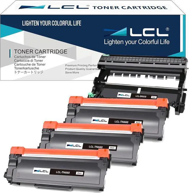 Main image of LCL TN660 TN-660 TN630 Toner Cartridge and DR630 DR-630 Drum Unit Replacement for Brother HL-L2300D HL-L2360DW HL-L2365DW HL-L2340DW HL-L2320D MFC-L2700DW MFC-L2740DW Printer (3 Toners and 1 Drum)