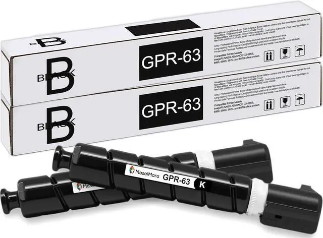 Main image of MasaiMara GPR-63 GPR63 High Capacity Compatible Toner Cartridges Replacement for Canon ImageRunner Advance DX 6855i 6860 6860i 6870 6870i Printers (Black, 2-Pack)