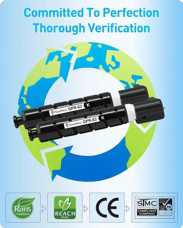 Alt view image 6 of 7 - MasaiMara GPR-63 GPR63 High Capacity Compatible Toner Cartridges Replacement for Canon ImageRunner Advance DX 6855i 6860 6860i 6870 6870i Printers (Black, 2-Pack)