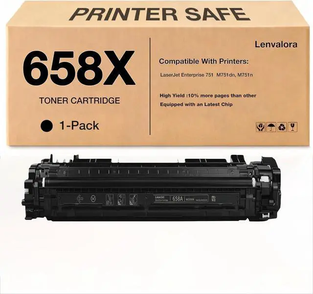 Main image of 658X Black Toner Cartridge Replacement for HP 658A 658X W2000X W2000A Toner Cartridges Compatible for Color LaserJet Enterprise M751 M751n M751dn Printers1 Pack Black