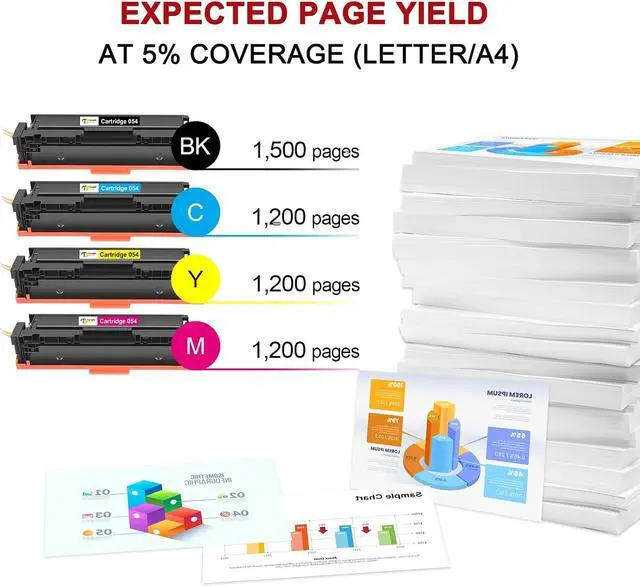 Alt view image 3 of 5 - 054 Toner Cartridge Set 054H MF642Cdw MF644Cdw for Canon Cartridge 054