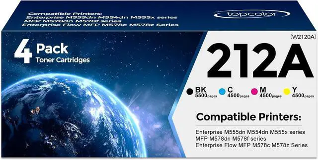 Main image of 212A High Yield Toner Cartridges Compatible for HP 212A W2120A, 4-Pack