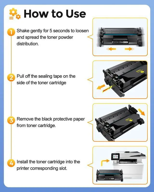 Alt view image 4 of 7 - 212A High Yield Toner Cartridges Compatible for HP 212A W2120A, 4-Pack