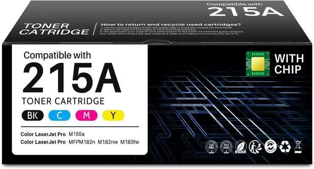 Main image of INK4U Compatible with 215A Toner Cartridges 4 Pack Replacement for HP 215A Toner Cartridges hp215a W2310A to Work with HP Color LaserJet Pro MFP M183fw M182nw M183fdw M155dw M155nw Printer (4 Pack)