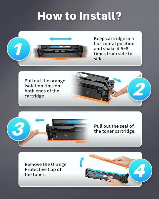 Alt view image 5 of 7 - INK4U Compatible with 215A Toner Cartridges 4 Pack Replacement for HP 215A Toner Cartridges hp215a W2310A to Work with HP Color LaserJet Pro MFP M183fw M182nw M183fdw M155dw M155nw Printer (4 Pack)