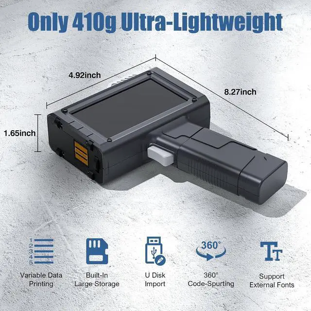 Alt view image 2 of 6 - Handheld Inkjet Printer Gun BT-HH6205B with 42ml Fast-Drying Ink