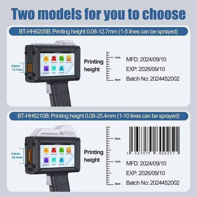 Alt view image 6 of 6 - Handheld Inkjet Printer Gun BT-HH6205B with 42ml Fast-Drying Ink