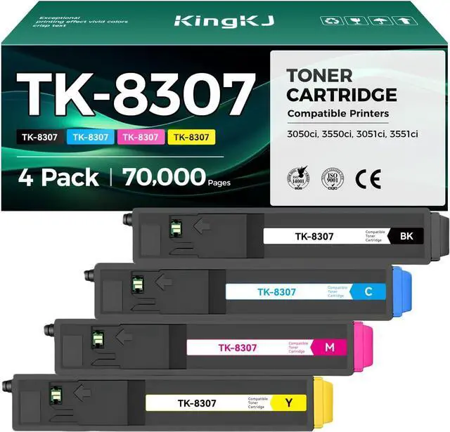 Main image of TK-8307 TK8307 Toner Cartridge 4-Pack High Capacity Replacement for TK-8307K TK-8307C TK-8307M TK-8307Y Works with Kyocera TASKalfa 3050ci 3550ci 3051ci 3551ci Laser Printer Black Cyan Magenta Yellow