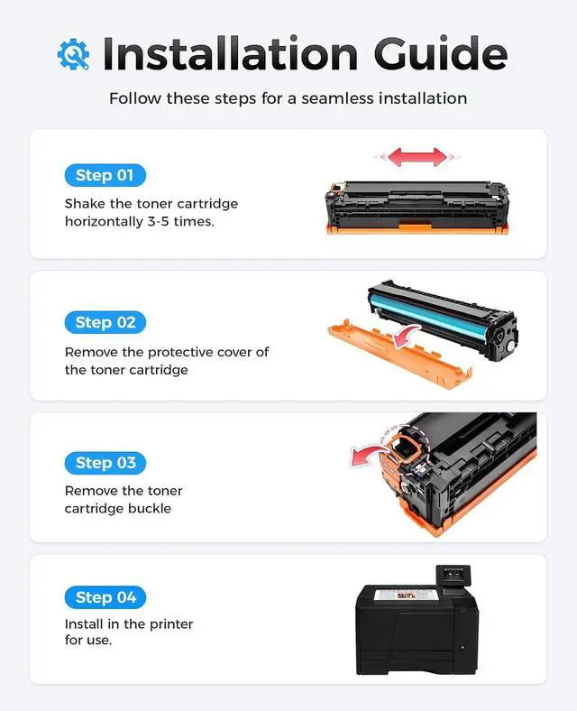 Alt view image 4 of 6 - 131A Toner Cartridge 4-Pack High Yield Replacement for HP 131A CF210X CF211A CF212A CF213A 131X Compatible for HP LaserJet Pro 200 color MFP M276nw M276n M251nw M251n Printer Black Cyan Yellow Magenta