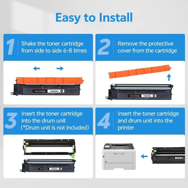 Alt view image 6 of 7 - TN229XL Toner Cartridges 4 Pack Replacement for Brother TN229 TN229XL Toner for MFC-L3780CDW HL-L3220CDW HL-L3280CDW HL-L3295CDW MFC-L3720CDW MFC-L3765CDW Printer (Black, Cyan, Magenta, Yellow)