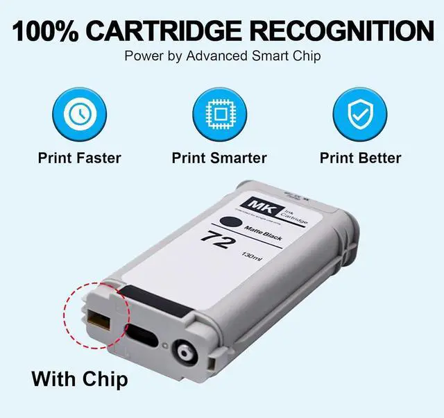 Alt view image 3 of 7 - KANTEN 72 Ink Cartridge 6-Pack C9403A C9370A C9371A C9372A C9373A C9374A