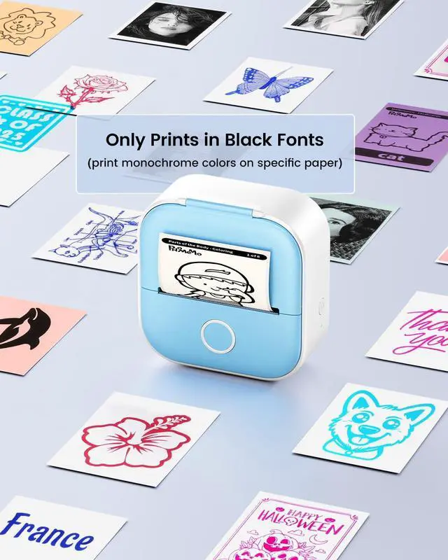 Alt view image 5 of 7 - Mini Sticker Printer, Inkless Portable Bluetooth Thermal Label & Photo Printer with App, Pocket-Sized Wireless Printer for Journaling, Scrapbooking, Home Organization & Study Notes