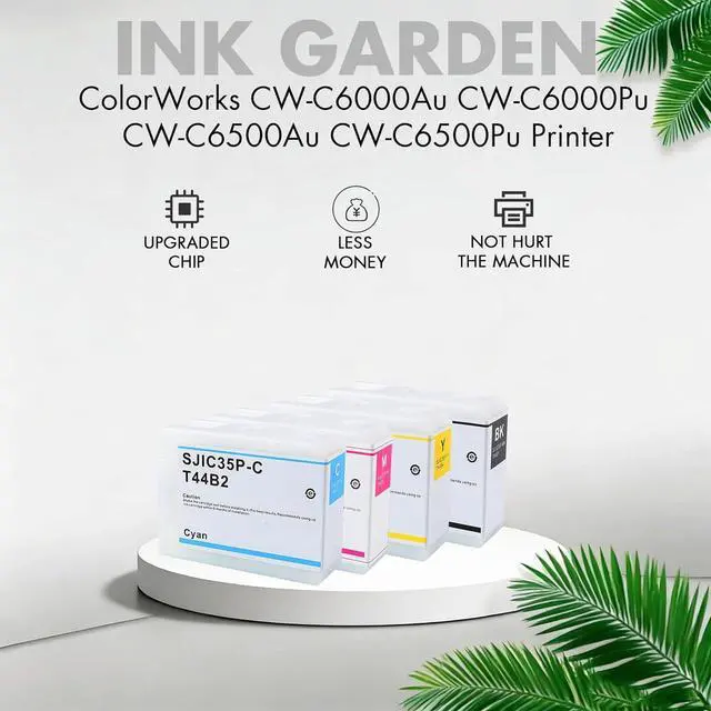 Alt view image 2 of 6 - Remanufactured SJIC35P Ink Cartridges,Compatible with CW-C6000Au CW-C6000Pu CW-C6500Au CW-C6500Pu Printer -4 Color (PBK/C/M/Y)