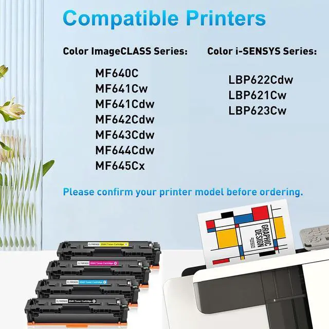 Alt view image 2 of 6 - 054H Toner Cartridge Set Replacement for Canon 054H 054 High Yield for Color ImageCLASS MF642Cdw MF644Cdw LBP622Cdw MF641Cdw MF641Cw Printer (Black Cyan Magenta Yellow, 4-Pack)