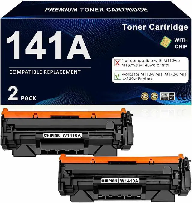 Main image of 141A Toner Cartridge Replacement Compatible with HP 141A Black Toner Cartridge W1410A 141X W1410X for M110w MFP M140w MFP M139w Printers Ink, 2 Pack, with Chip