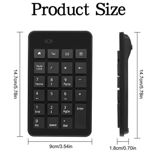 Alt view image 2 of 7 - USB Type-C Number Pad Wired 23 Keys Type-C Numeric Keypad with Tab, Home, Email & Calculator Keys for Laptop, PC, Desktop, Computer, Notebook -1 Pcs