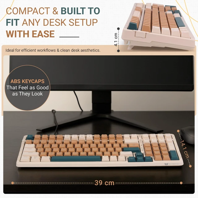 Alt view image 4 of 6 - Qisan Wireless/Wired Mechanical Gaming Keyboard,Triple Mode 2.4G/USB-C/BT (98%) Wireless Mechanical Keyboard with US Layout | Blue Switch Rechargeable RGB Backlit Keyboards for Gaming, Brown Combo