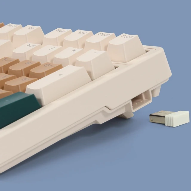 Alt view image 4 of 7 - Wireless Mechanical Keyboard, Triple Mode 2.4G/USB-C/BT Gaming Keyboards 100 Keys Backlit Red Switch Keyboard Rechargeable Mechanical Gaming Keyboards (Brown Combo Red Switch)