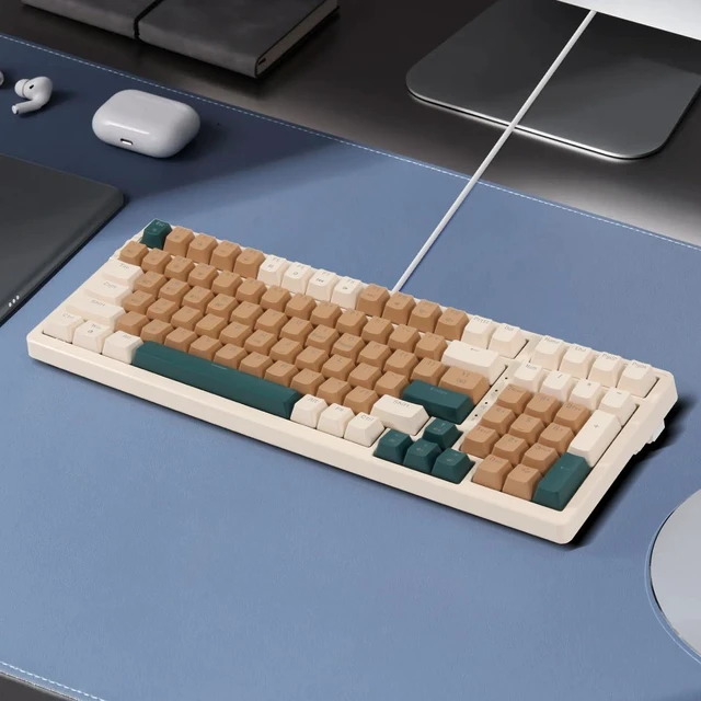 Alt view image 5 of 7 - Wireless Mechanical Keyboard, Triple Mode 2.4G/USB-C/BT Gaming Keyboards 100 Keys Backlit Red Switch Keyboard Rechargeable Mechanical Gaming Keyboards (Brown Combo Red Switch)