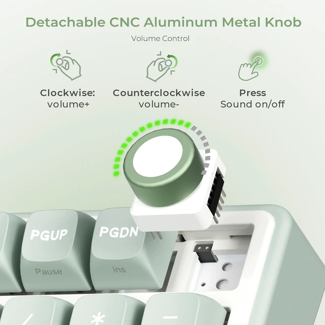 Alt view image 3 of 7 - R98 Pro Creamy Mechanical Keyboard, 96% Wired Gaming Keyboard RGB Backlit with Number Pad and Volume Knob, Gasket Mount, MDA Profile PBT Keycaps, Hot Swappable Pre-lubed Tactile Switch