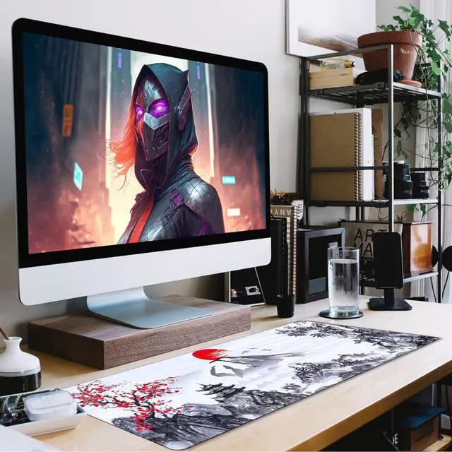 Alt view image 7 of 7 - Gaming Mouse Pad Ink Pattern, 31.5x15.7 Inch Waterproof Computer Big Mousepad Non-Slip Mouse Mat Rubber Base and Stitched Edges for Game Players, Office, Study, Esports Pros, Home