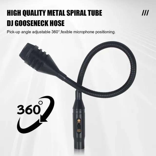 Alt view image 4 of 7 - D2 Flexible Professional Dynamic bob Barker Microphone with switchgear for Video Conference, Singing, Karaoke DJ Mixer Dedicated Disc KTV Bar Gooseneck DJ Mic,3-pin XLR