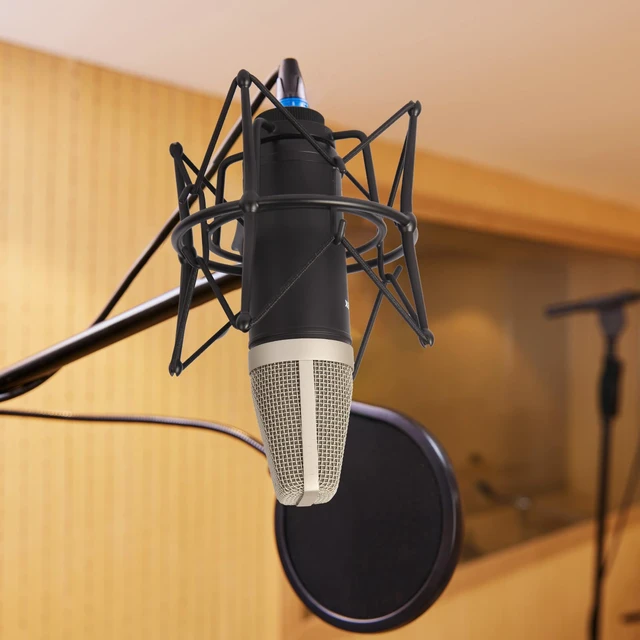 Alt view image 7 of 7 - SUUNTOK Condenser Microphone XLR, Large Diaphgram Professional Recording Cardioid Microphone Kit w/Shock Mount, for Studio, Live Streaming, Podcasting, Voice-Over, You-Tube (Black)