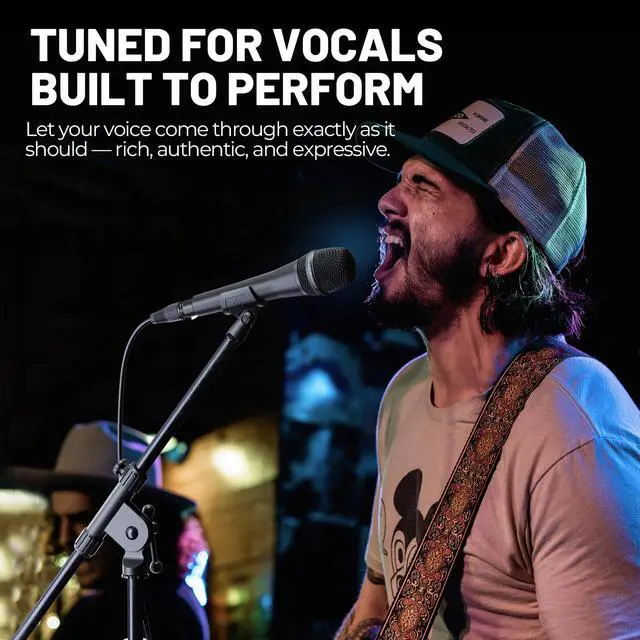 Alt view image 2 of 7 - Supercardioid Vocal Dynamic Microphone with XLR Cable PM-26 | Wired Handheld Mic, 16.4 ft Cable, Mic Clip, Storage Bag, Focused Voice Pickup, Stage Vocals, Studio Recording, Karaoke