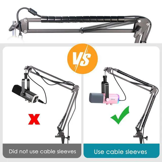 Alt view image 5 of 6 - Boom Arm Compatible with Fifine Dynamic Microphone (AM8), Mic Arm for Fifne XLR/USB Gaming Podcast Recording PC Mic, Adjustable Scissor Mic Stand by YOUSHARES