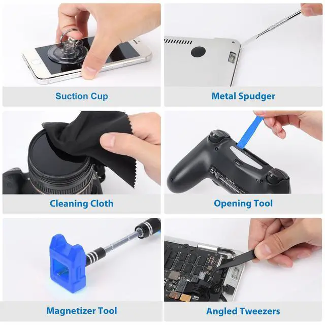 Alt view image 13 of 14 - Electronics Precision Screwdriver Sets 142-Piece with 120 Bits Magnetic Repair Tool Kit for iPhone, MacBook, Computer, Laptop, PC, Tablet, PS4, Xbox, Nintendo, Game Console