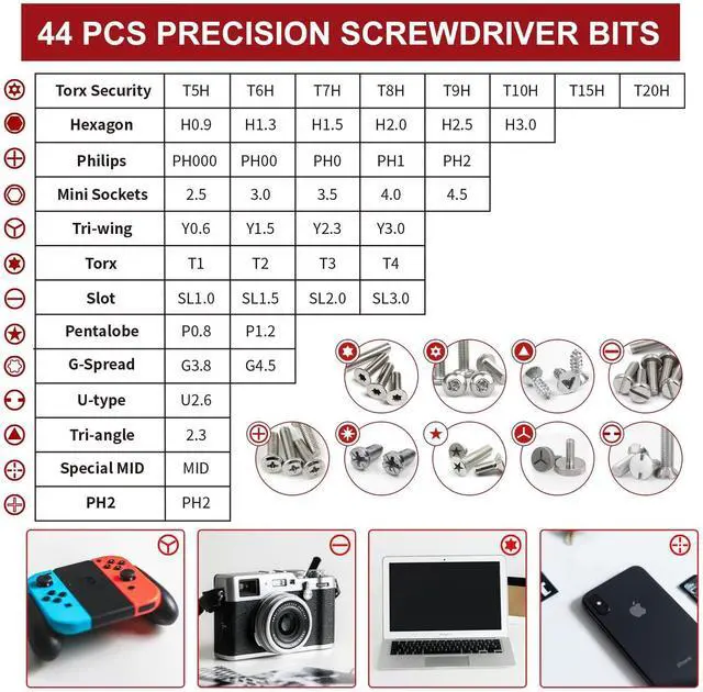 Alt view image 9 of 14 - 58 in 1 Small Precision Screwdriver Set Magnetic Mini Screwdriver Set with Case Professional Electronic Tools Kit for iPhone, MacBook, Computer, Laptop, PC, RC, PS4, Xbox, Eyeglasses, Watch