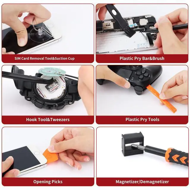 Alt view image 13 of 14 - 58 in 1 Small Precision Screwdriver Set Magnetic Mini Screwdriver Set with Case Professional Electronic Tools Kit for iPhone, MacBook, Computer, Laptop, PC, RC, PS4, Xbox, Eyeglasses, Watch