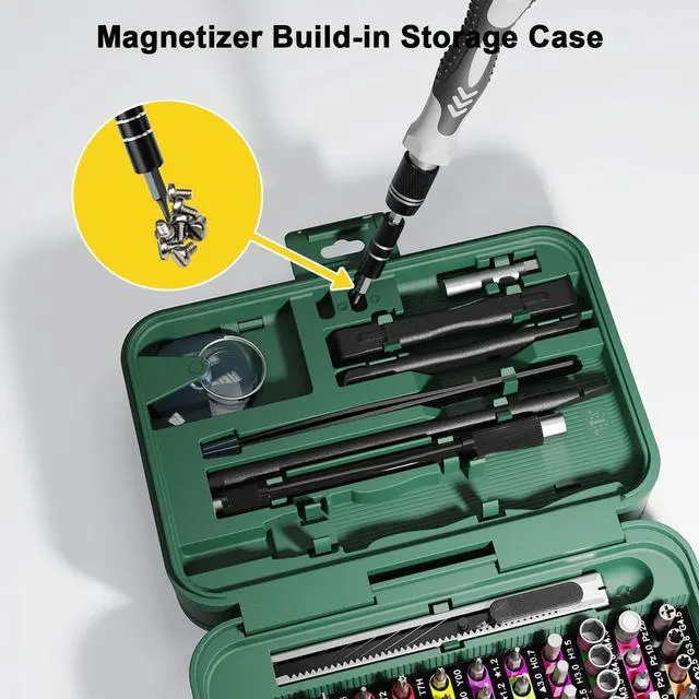 Alt view image 13 of 14 - Mini Precision Screwdriver Set with Color-coded Identification, 132 in 1 Micro Magnetic Repair Tool Kits with Storage Box, 108 Bits,Small Manual Screw Driver Toolkits for iPhone/Mac/iPad/Table