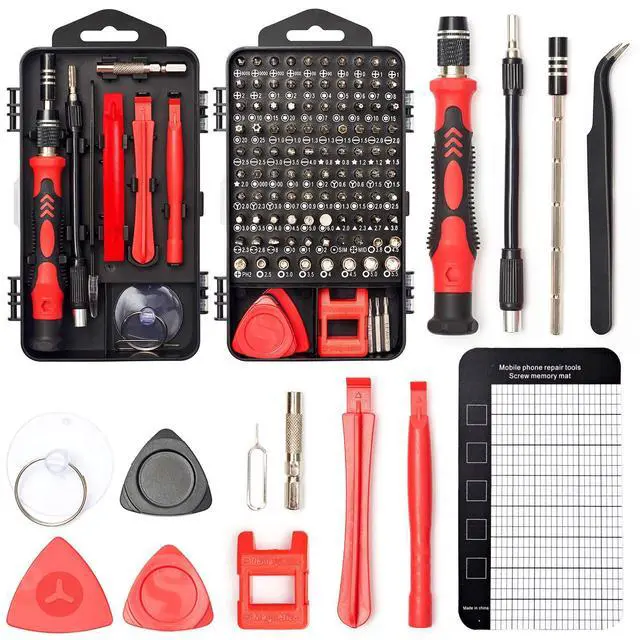 Alt view image 8 of 14 - Precision Screwdriver Set, 122 in 1 Electronics Magnetic Repair Tool Kit with Case for Repair Computer, iPhone, PC, Cellphone, Laptop, Nintendo, PS4, Game Console, Watch, Glasses etc (Red)