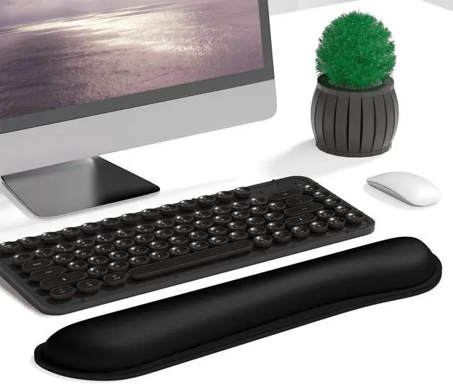Alt view image 9 of 14 - Enlarge Keyboard Wrist Rest, Cute Memory Foam Keyboard Wrist Cushion for Computer Desk Mats Support, Typing Pain Relief Ergonomic Mouse Pad Rests with Non-Slip Base for Gaming, Laptop, Black