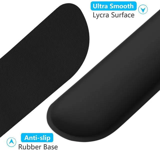 Alt view image 11 of 14 - Enlarge Keyboard Wrist Rest, Cute Memory Foam Keyboard Wrist Cushion for Computer Desk Mats Support, Typing Pain Relief Ergonomic Mouse Pad Rests with Non-Slip Base for Gaming, Laptop, Black