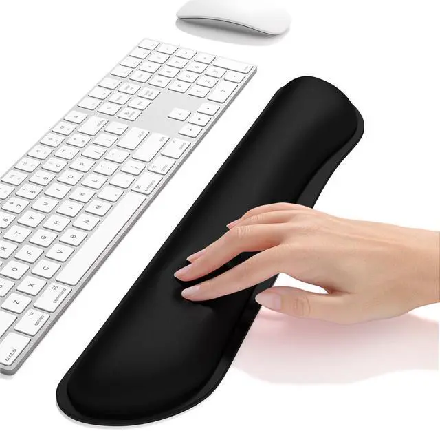 Alt view image 12 of 14 - Enlarge Keyboard Wrist Rest, Cute Memory Foam Keyboard Wrist Cushion for Computer Desk Mats Support, Typing Pain Relief Ergonomic Mouse Pad Rests with Non-Slip Base for Gaming, Laptop, Black