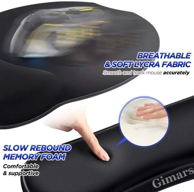 Alt view image 9 of 12 - Upgrade Enlarge Superfine Fibre Soft Smooth Gel Ergonomic Mouse Pad Wrist Support and Keyboard Wrist Rest for Computer, Laptop, Mac, Gaming and Office, Durable, Comfortable and Pain Relief