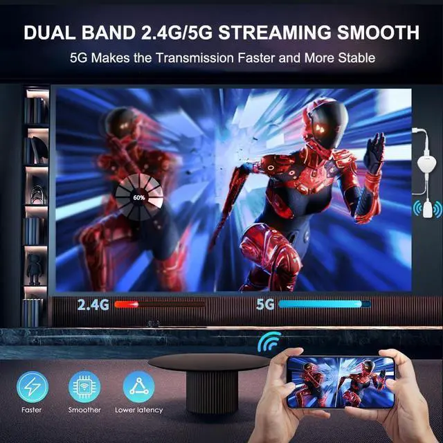 Alt view image 14 of 14 - Wireless HDMI Display Adapter 4K, WiFi Dongle for Casting Video/Audio/Files from i-Phone, i-Pad, Android, Laptop, Tablet to HDTV, Monitor, Projector Support AirPlay, Miracast, DLNA