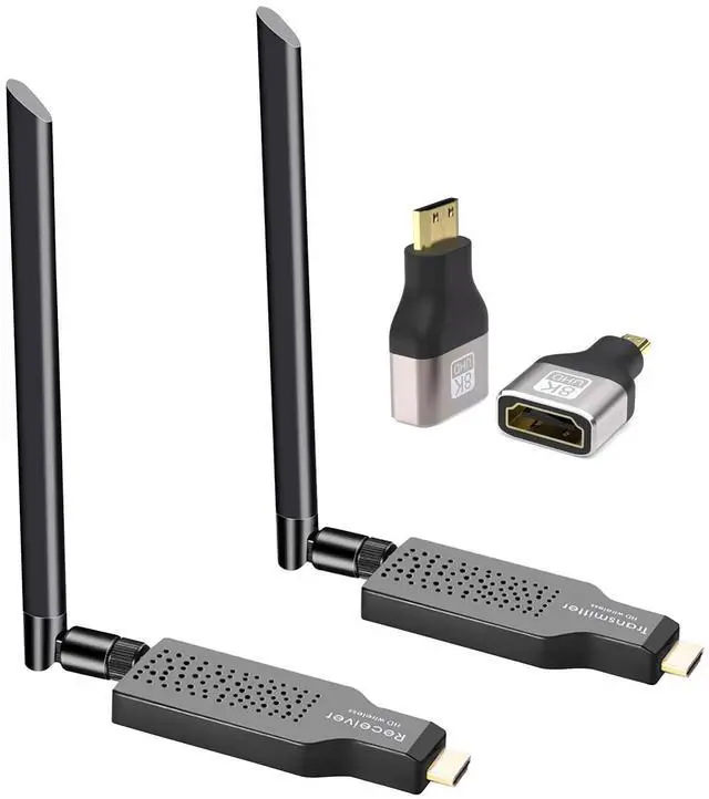 Main image of Wireless HDMI Transmitter and Receiver 164ft/50m, 4K Decode 1080P Output, 2.4/5.8G Plug & Play Wireless HDMI Extender for Streaming Video and Audio to Monitor, for Laptop/TV Box/PC