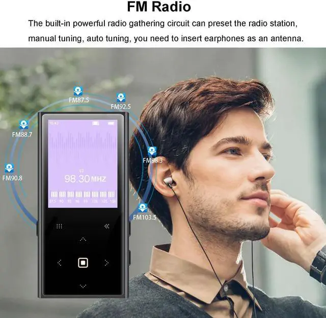 Alt view image 11 of 12 - 160GB MP3 Player for Kids with Bluetooth Portable Music Player 2.4" Large Screen Built-in Speaker Support Video FM Radio Voice Recorder E-Book Earphones Included