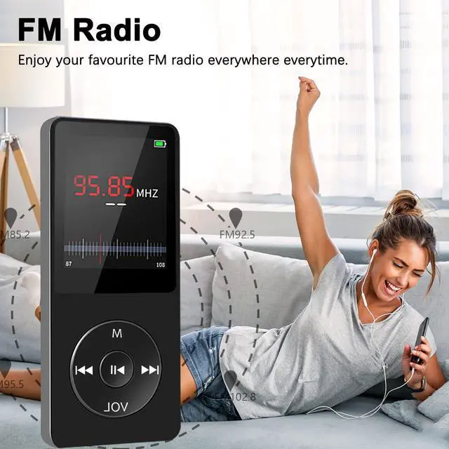 Alt view image 12 of 14 - 32GB Bluetooth MP3 Player, Digital Music Player Running,HiFi Sound, HD Speaker, FM Radio, E-Book, Video, Voice Recorder, Mini Design,1.8 Inch Color Display, Support up to 128GB Card-Earphone Included