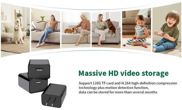 Alt view image 12 of 12 - 64GB Mini Camera 1080P Security Camera Nanny Cam with Night Vision and Motion Detection for Indoor and Home, No Need WiFi