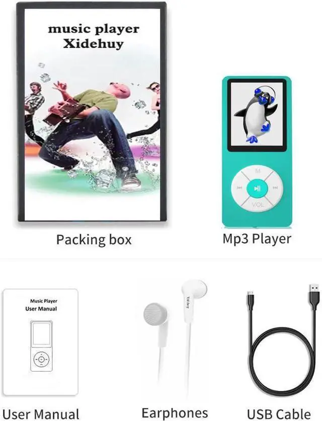Alt view image 12 of 12 - MP3 Player with 32GB TF Card,Built-in HD Speaker,Portable HiFi Music Player with Video/Voice Recorder/FM Radio/Photo Viewer/E-Book Player for Kids (Sky Blue)