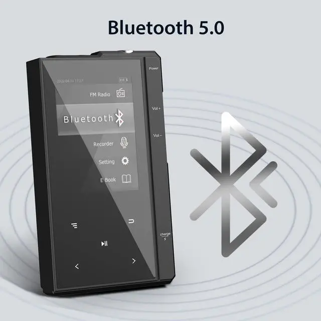 Alt view image 10 of 14 - 96GB MP3 Player with 90 Hours Long Battery Life,Bluetooth 5.0,Z6 Digital Audio Player with Sturdy and Durable Metal Frame, 2.4'' IPS Glass Screen,FM Radio,Support up to 256GB (Black, 96, GB)