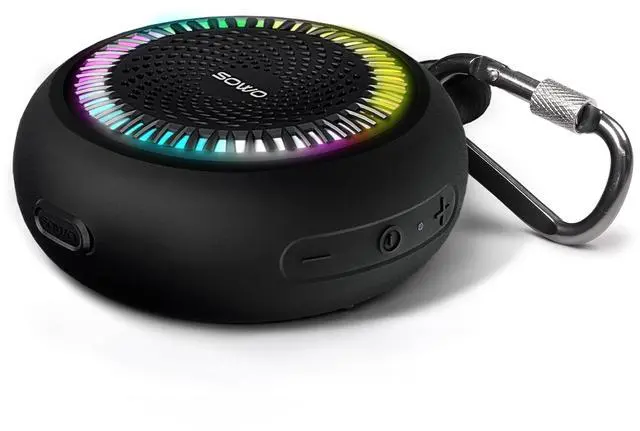 Alt view image 8 of 14 - Shower Speaker Bluetooth Waterproof | Small Portable Wireless Bluetooth Speaker with Clip | Powerful Bass and Louder Volume | Colorful Lights and Lightweight | for Bathroom,Travel,Beach | Black